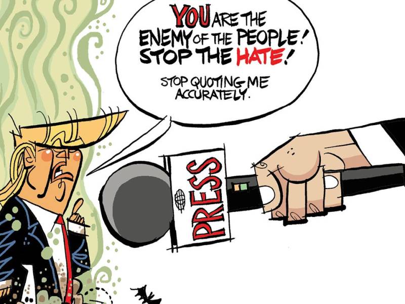 Trump the neo-socialist tries to muzzle and intimidate the media. 